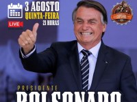 Jair Bolsonaro participará de Expoari por meio de vídeo chamada no mesmo dia do show Guattavo Lima - Foto: Reprodução