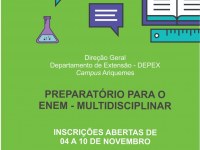 Curso de formação continuada preparatório para o ENEM – multidisciplinar o DEPEX - Foto: Divulgação