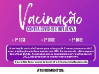 A vacinação contra Influenza e Covid-19 continua nesta quinta-feira 06/01 - Foto: Divulgação