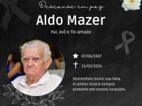 Nota pesar pelo falecimento do Sr. Aldo Mazer Pioneiro de Ariquemes - Foto: Reprodução