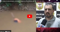 Mistério: Corpo encontrado com perfuração no Rio Branco da RO-257 em Ariquemes ainda não foi identif - Foto: Reprodução
