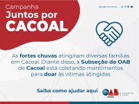 Solidariedade: OAB arrecada donativos para famílias atingidas pela enchente em Cacoal - Foto: Divulgação