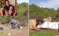 Casal de Rondônia e filho mor00em após acid0nte envolvendo carro e carreta na Br 364 - Foto: Divulgação