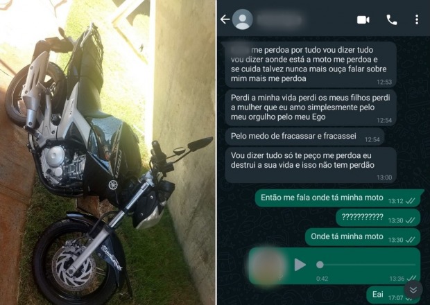 Jovem faz queixa na polícia após ex-noivo cancelar casamento dias antes e sumir com moto (Foto: Arquivo pessoal)