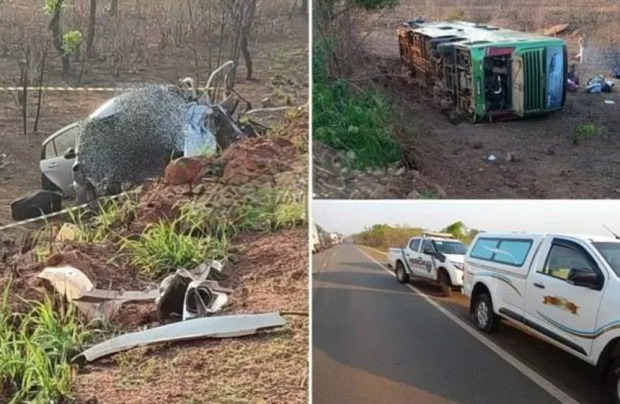 Grave acidente na BR-364 deixa 2 mortos e vários feridos; ônibus e carro envolvidos (Foto: Reprodução)