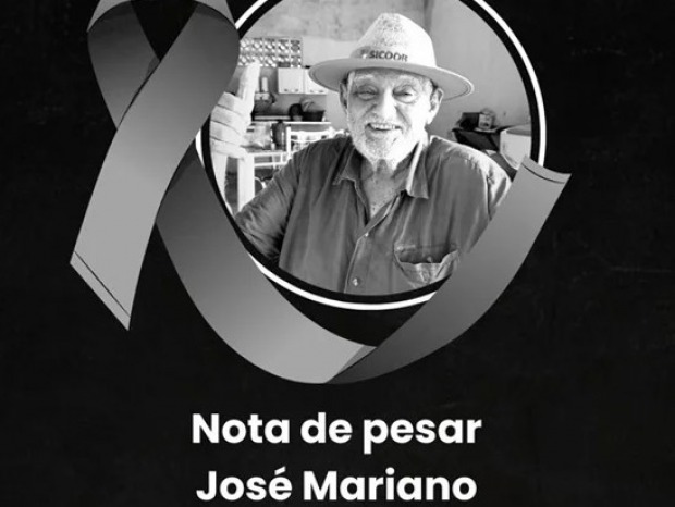 Nota de Pesar pelo falecimento de José Mariano da Silva, Pioneiro de Ariquemes