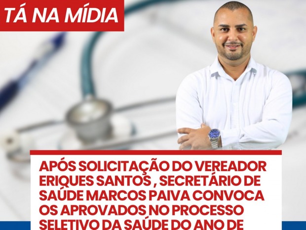 Solicitação do Vereador Eriques Santos é atendida pelo Secretário de Saúde de Ariquemes