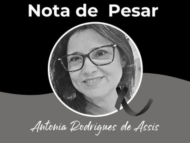 Nota pesar falecimento da professora de Ariquemes Antônia Rodrigues de Assis, esposa do Ex Vereador