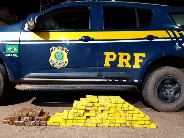 Quase 60 kg de cocaína são apreendidos pela PRF em Rondônia (Foto: PRF/Divulgação)