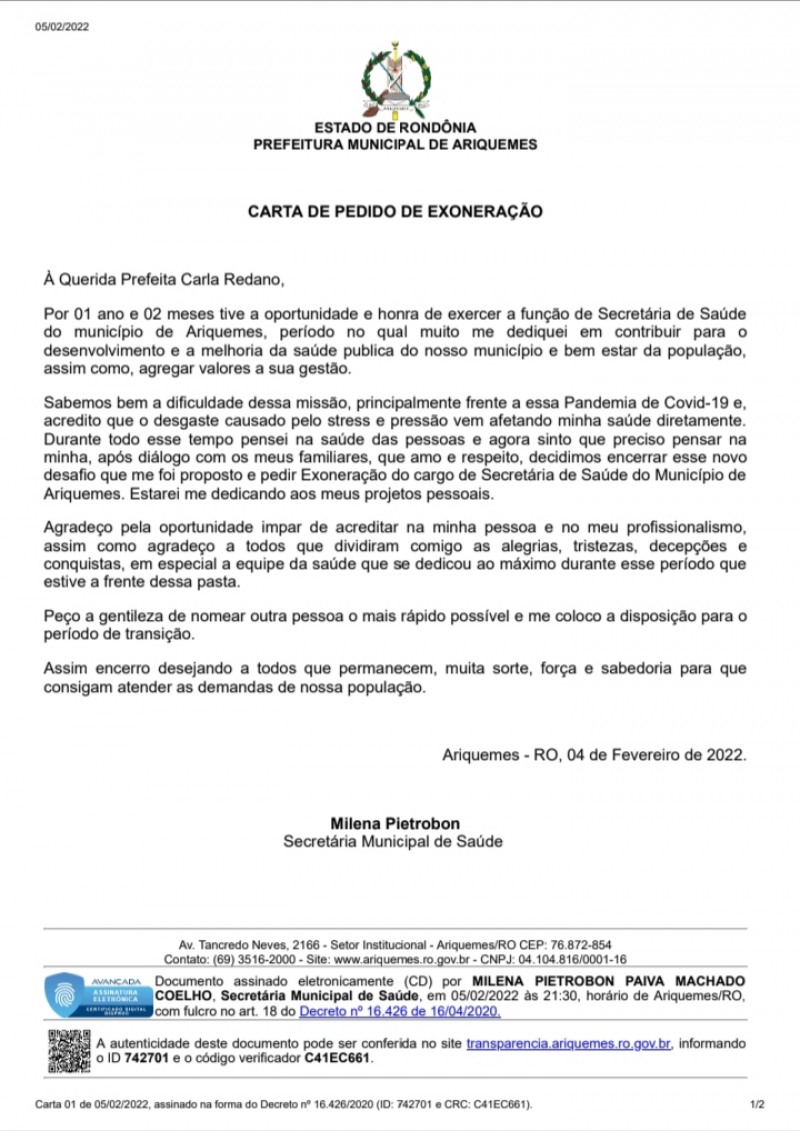 Carta (Foto: Divulgação)