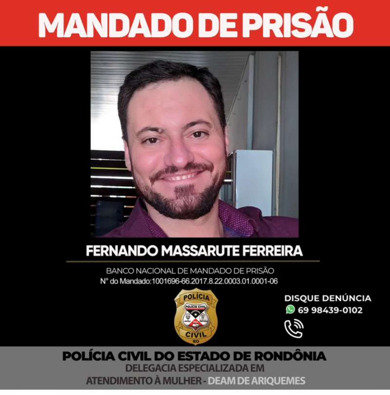 FERNANDO MASSARUTE FERREIRA Ã© condenado a 18 anos e 09 meses de prisÃ£o pelo crime de estupro (Foto: PC/RO)