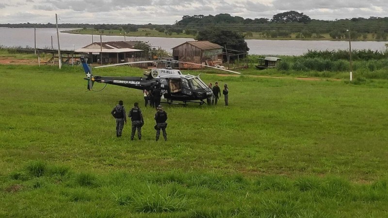 Helicóptero enviado para auxiliar vítima de estupro em Guajará-Mirim, RO (Foto: Polícia Militar/Reprodução)