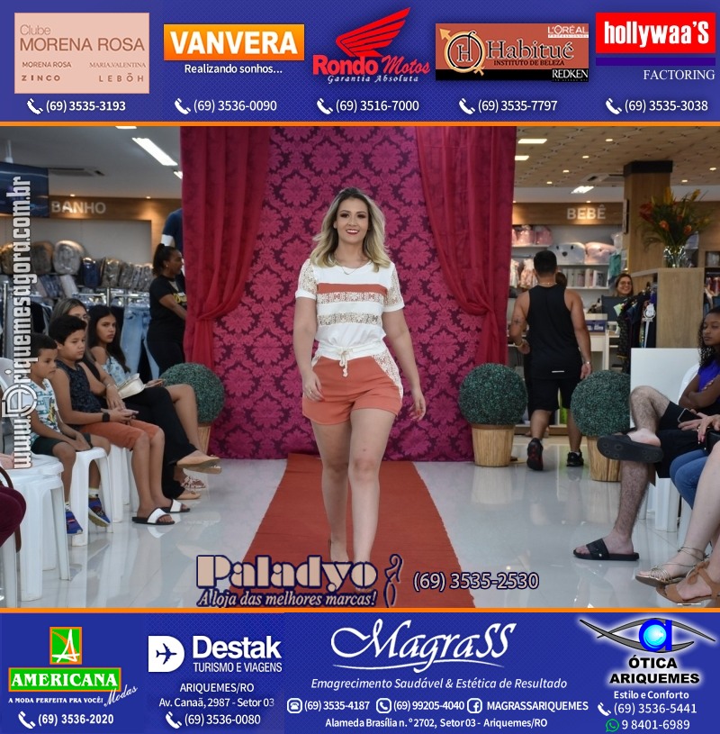 Desfile de Modas com encerramento Curso de Passarela na Loja Americana Modas em Ariquemes