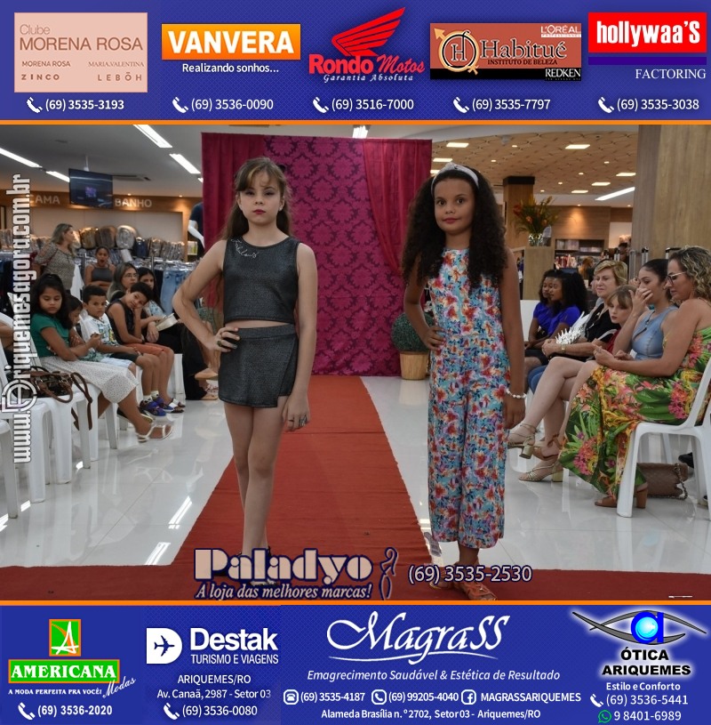 Desfile de Modas com encerramento Curso de Passarela na Loja Americana Modas em Ariquemes