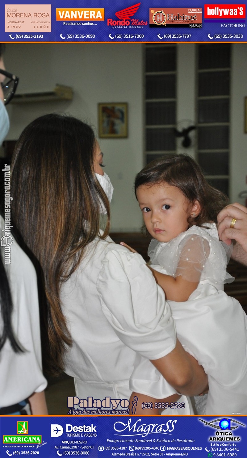 Batizado de Helena Kubotani Macedo na Paróquia São Francisco de Assis em Ariquemes