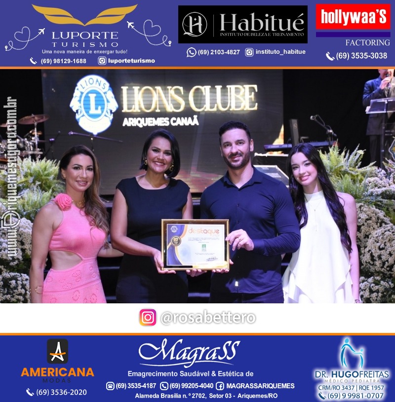 27º DESTAQUE 2023 “Lions Clube Ariquemes Canaã” Prêmio Leão em Ariquemes Rondônia