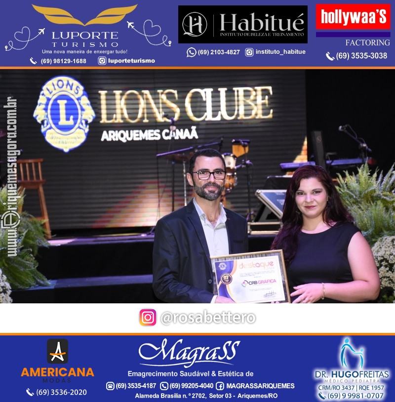 27º DESTAQUE 2023 “Lions Clube Ariquemes Canaã” Prêmio Leão em Ariquemes Rondônia