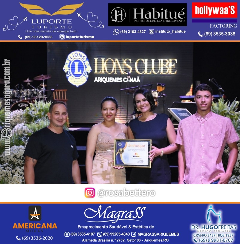 27º DESTAQUE 2023 “Lions Clube Ariquemes Canaã” Prêmio Leão em Ariquemes Rondônia