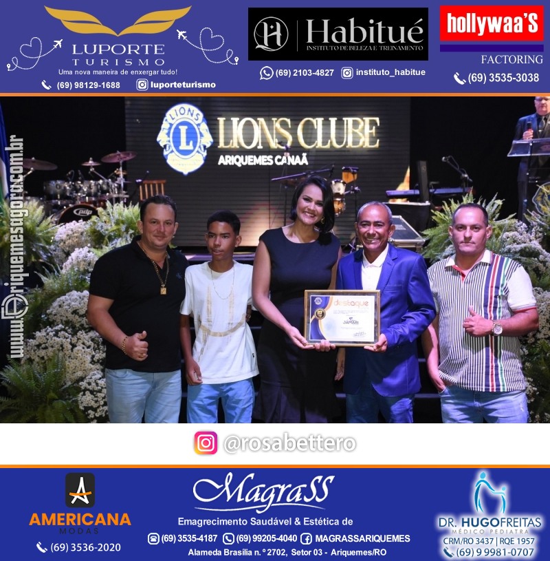 27º DESTAQUE 2023 “Lions Clube Ariquemes Canaã” Prêmio Leão em Ariquemes Rondônia