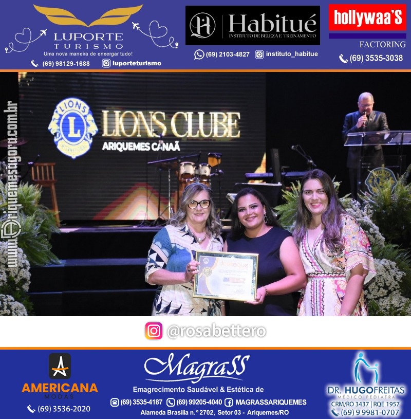 27º DESTAQUE 2023 “Lions Clube Ariquemes Canaã” Prêmio Leão em Ariquemes Rondônia