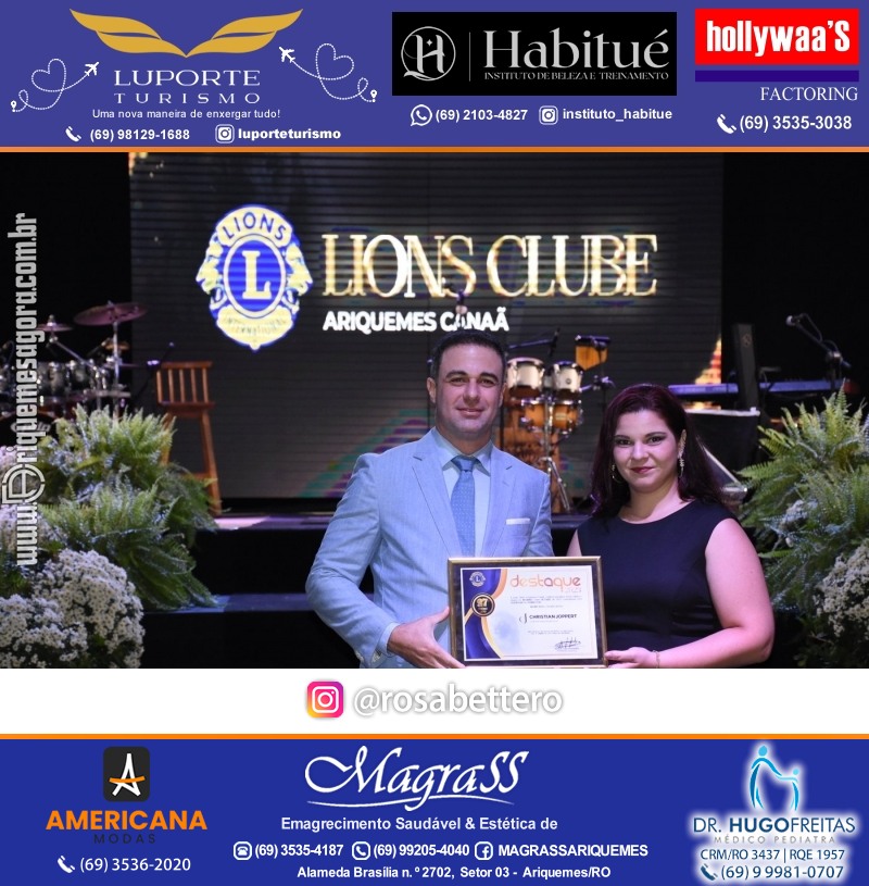 27º DESTAQUE 2023 “Lions Clube Ariquemes Canaã” Prêmio Leão em Ariquemes Rondônia