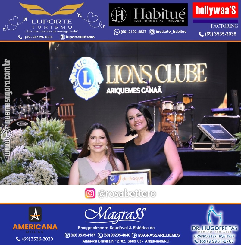 27º DESTAQUE 2023 “Lions Clube Ariquemes Canaã” Prêmio Leão em Ariquemes Rondônia