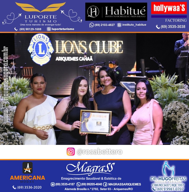 27º DESTAQUE 2023 “Lions Clube Ariquemes Canaã” Prêmio Leão em Ariquemes Rondônia