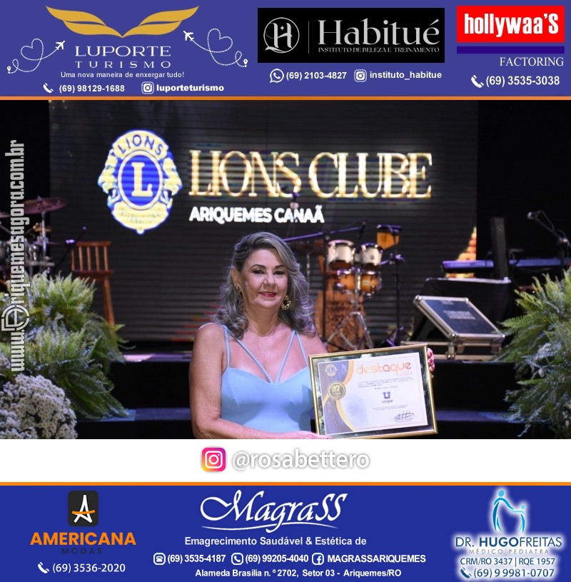 27º DESTAQUE 2023 “Lions Clube Ariquemes Canaã” Prêmio Leão em Ariquemes Rondônia