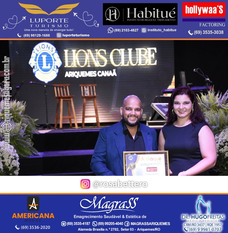 27º DESTAQUE 2023 “Lions Clube Ariquemes Canaã” Prêmio Leão em Ariquemes Rondônia