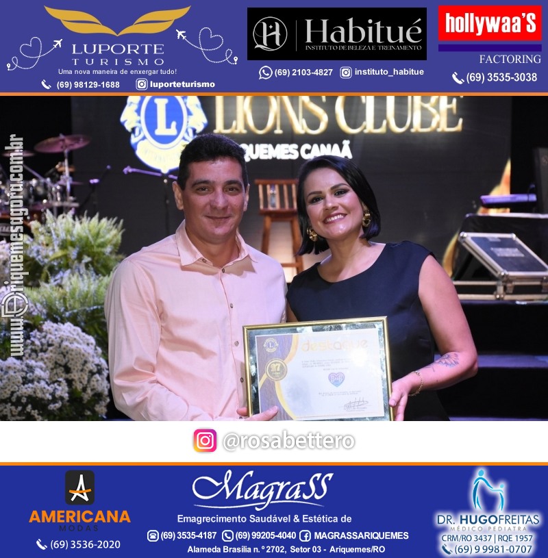 27º DESTAQUE 2023 “Lions Clube Ariquemes Canaã” Prêmio Leão em Ariquemes Rondônia