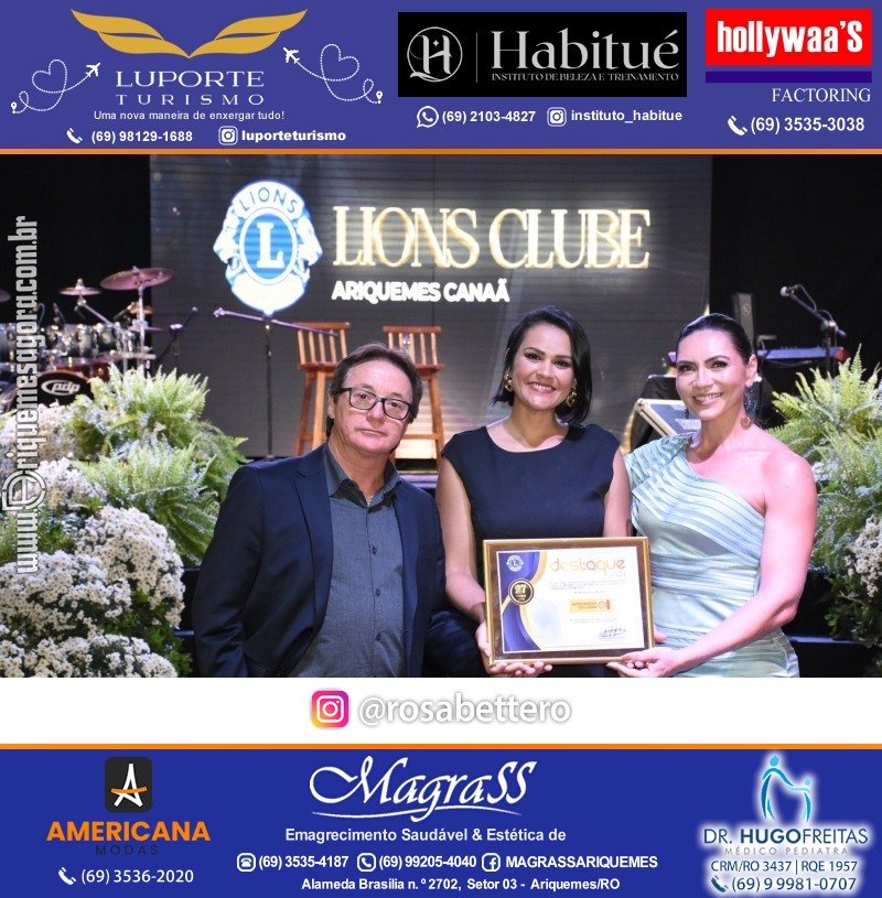 27º DESTAQUE 2023 “Lions Clube Ariquemes Canaã” Prêmio Leão em Ariquemes Rondônia