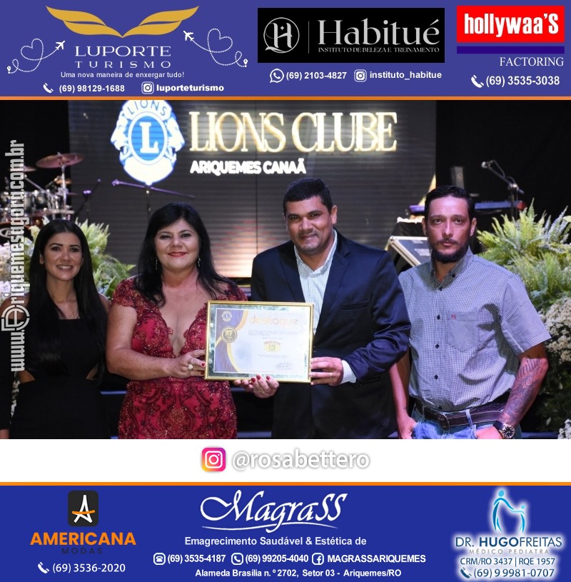 27º DESTAQUE 2023 “Lions Clube Ariquemes Canaã” Prêmio Leão em Ariquemes Rondônia