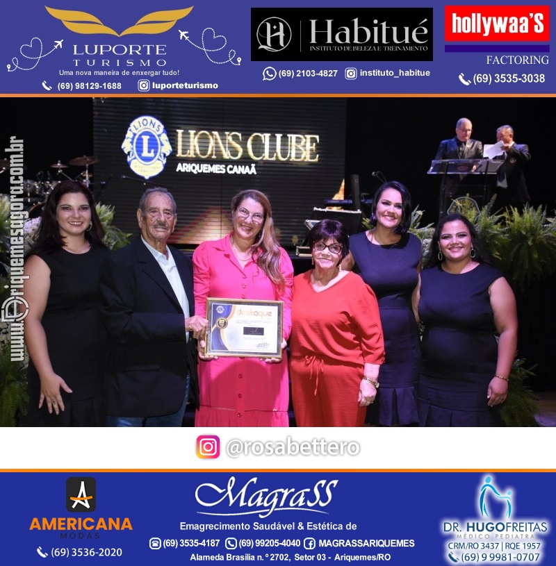 27º DESTAQUE 2023 “Lions Clube Ariquemes Canaã” Prêmio Leão em Ariquemes Rondônia