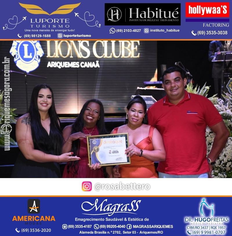 27º DESTAQUE 2023 “Lions Clube Ariquemes Canaã” Prêmio Leão em Ariquemes Rondônia