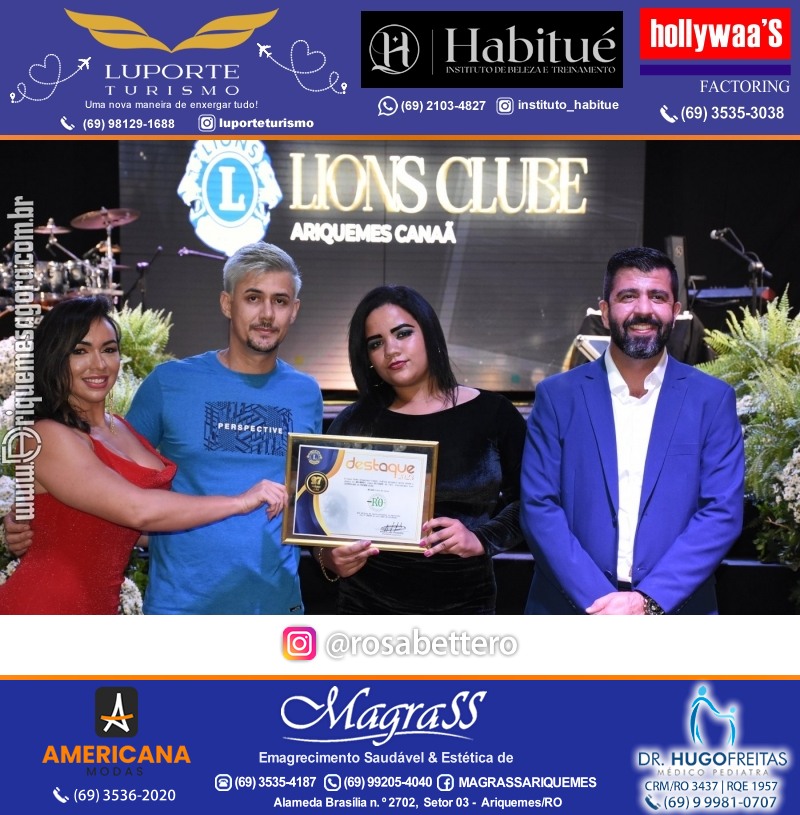 27º DESTAQUE 2023 “Lions Clube Ariquemes Canaã” Prêmio Leão em Ariquemes Rondônia