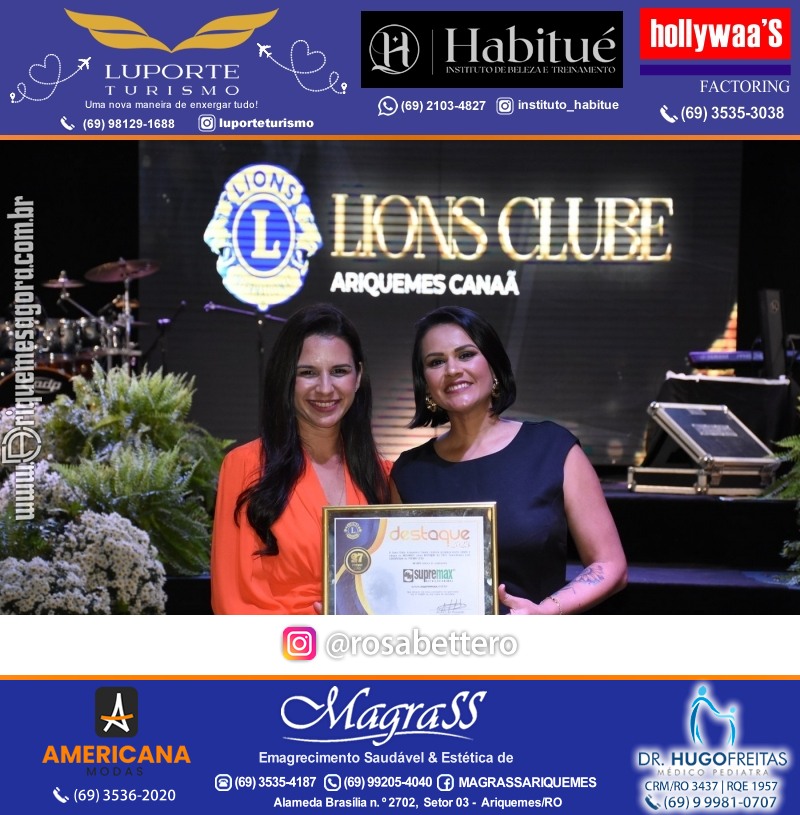 27º DESTAQUE 2023 “Lions Clube Ariquemes Canaã” Prêmio Leão em Ariquemes Rondônia