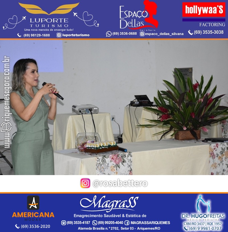 Palestra com Consul. Financeira Luciana Bettero “Fraternidade Feminina Ariquemes” na Loja Maçônica Vigilantes da Ordem