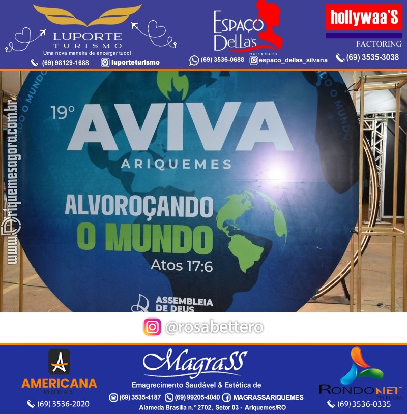 Abertura 19ª AVIVA ARIQUEMES dias 26 à 30 de Junho em Ariquemes – Rondônia - Entrada Franca