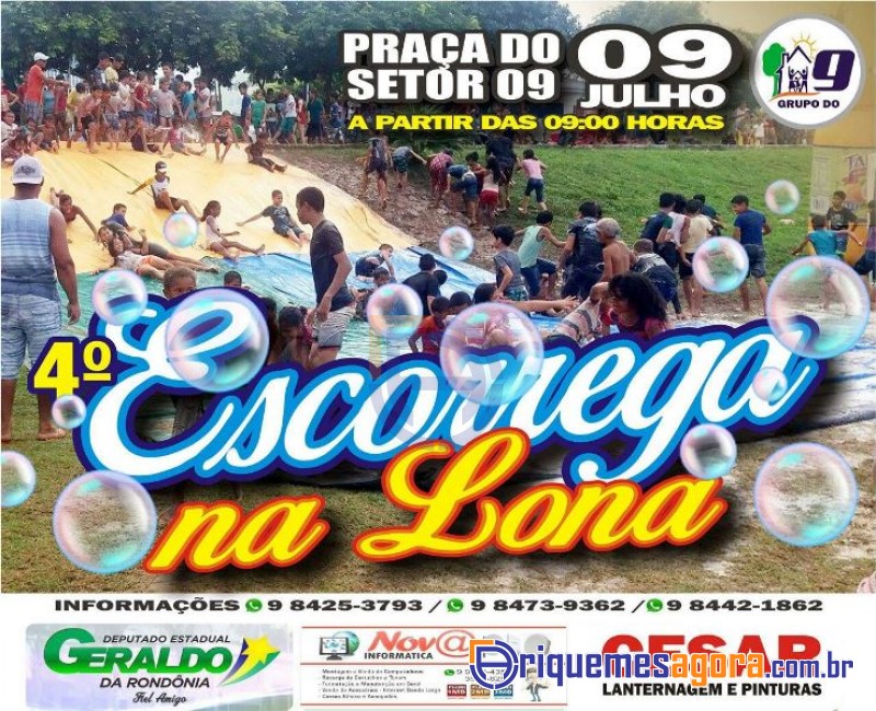 Com apoio do deputado Geraldo da Rondônia Ariquemes Sedia no próximo domingo o 4º Escorrega na Lona
