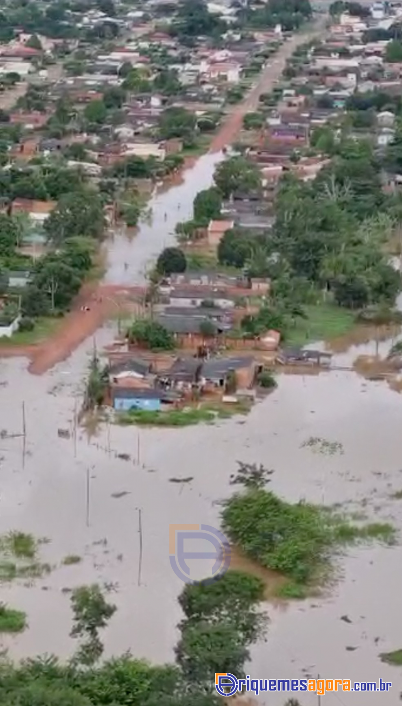 VÍDEO: quase 200 pessoas ficam desabrigadas após cheia de rios em Pimenta Bueno, RO