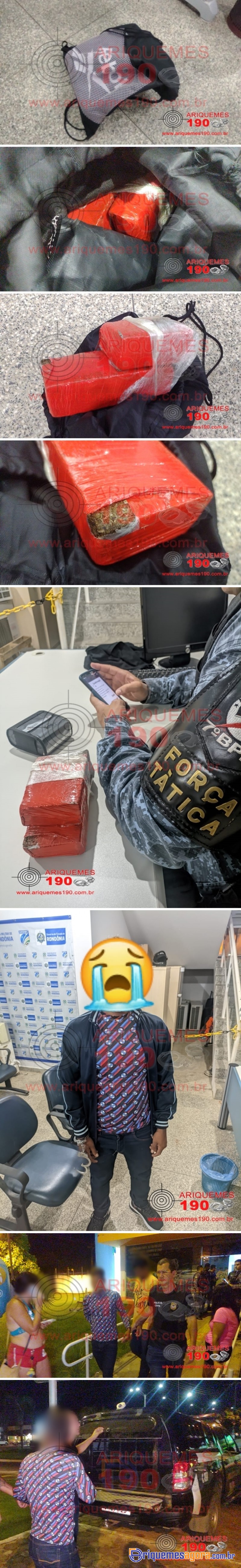 PEGO NO PULO: Homem é preso na rodoviária de Ariquemes com quase 1kg de entorpecentes