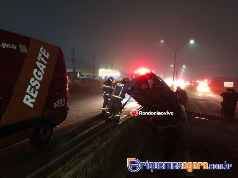 Motorista em fuga se envolve em grave acidente na BR-364