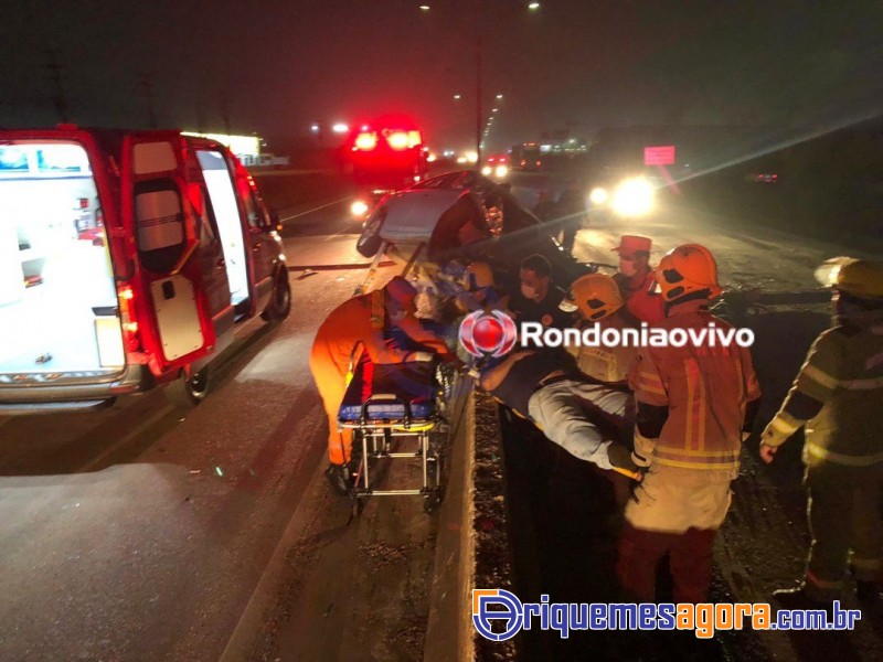 Motorista em fuga se envolve em grave acidente na BR-364